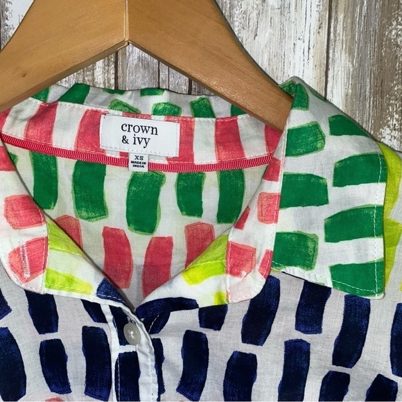 Crown & Ivy Colorful Paint Swatch Button Down - Picture 4 of 5